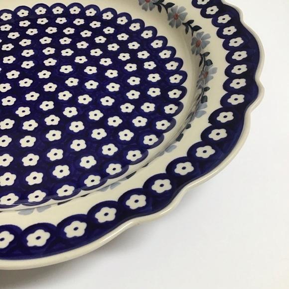 Polish Pottery Daisy Cobalt Blue Bake Serve Dish 13.25” SIGNED Wolak Boleslawiec - Picture 16 of 16